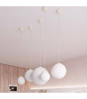 Ugo 40cm Globe Pendant Ceiling Light Beige 1x E27-2