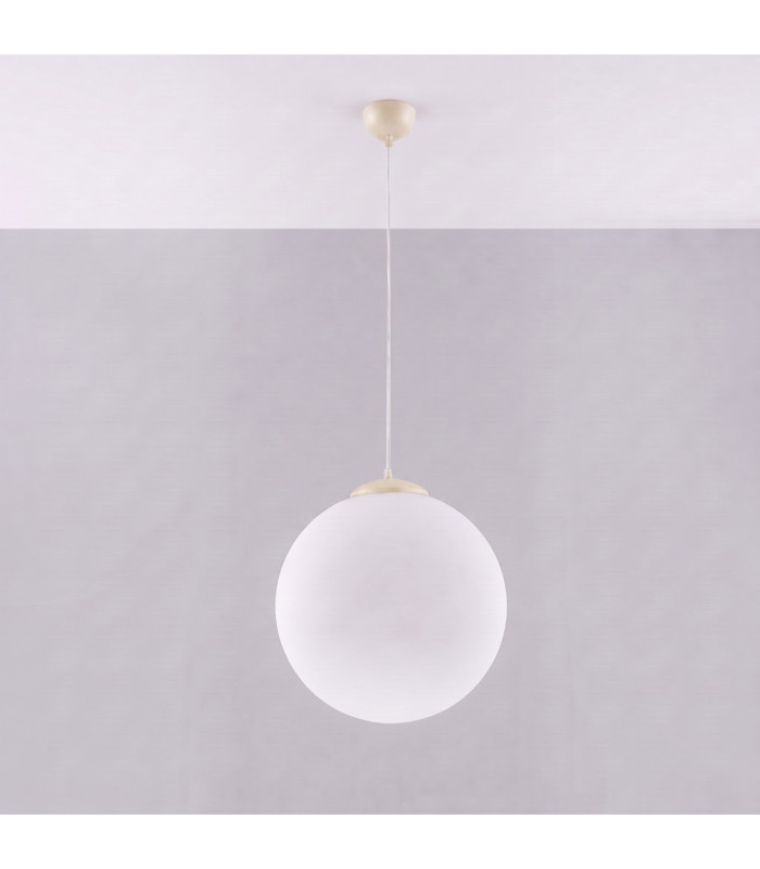 Ugo 40cm Globe Pendant Ceiling Light Beige 1x E27-3