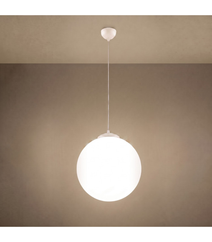 Ugo 40cm Globe Pendant Ceiling Light Beige 1x E27-4