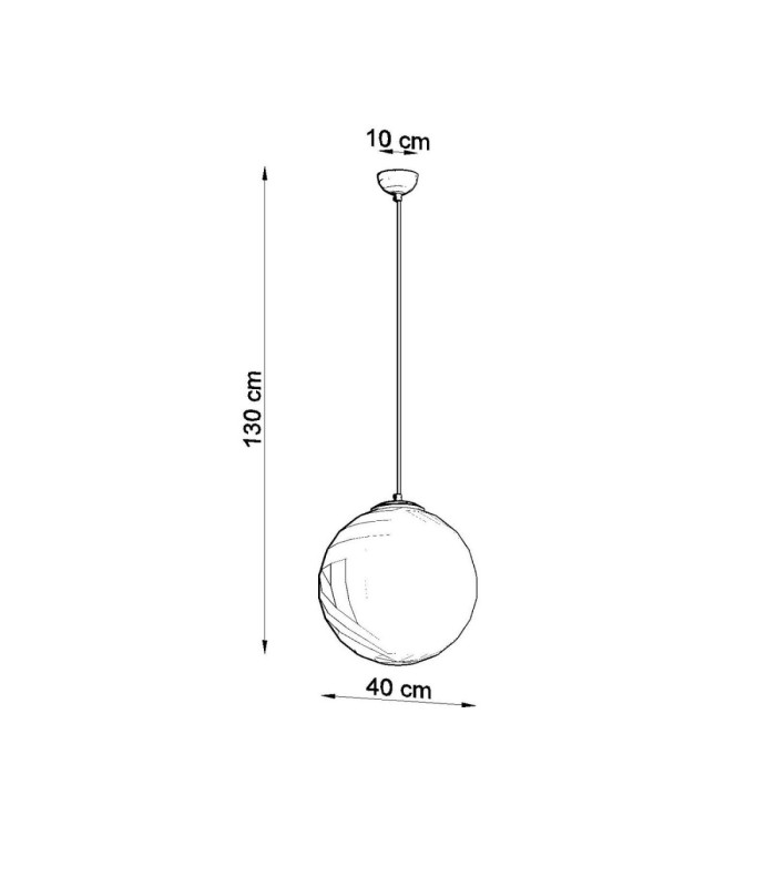 Ugo 40cm Globe Pendant Ceiling Light Beige 1x E27-11