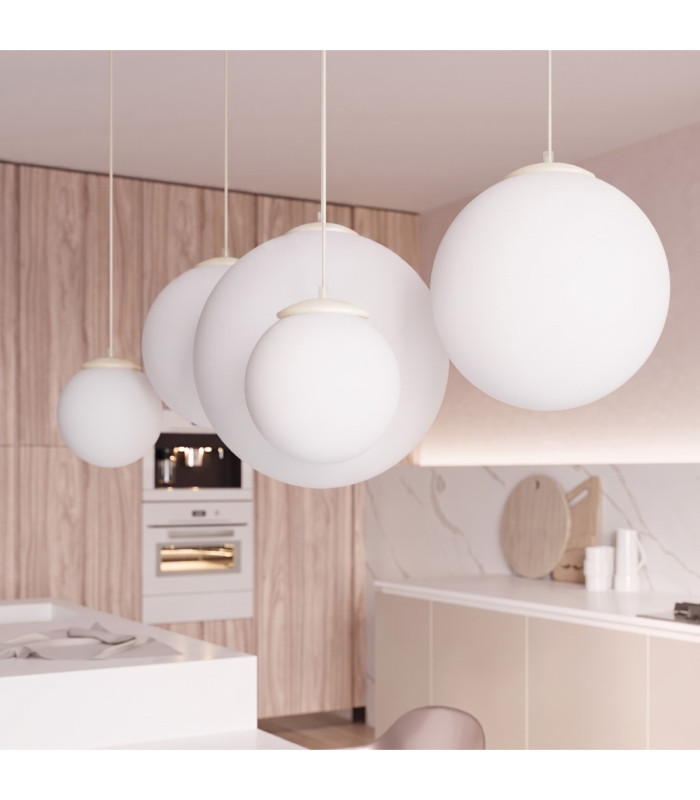 Ugo 40cm Globe Pendant Ceiling Light Beige 1x E27-14