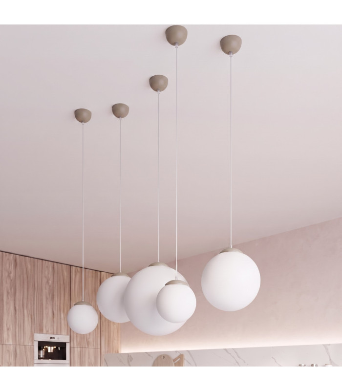 Ugo 30cm Globe Pendant Ceiling Light Taupe 1x E27-14