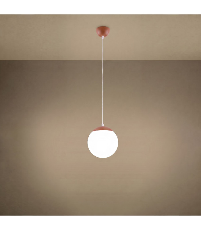 Ugo 20cm Slim Pendant Ceiling Light Red Ochre 1x E27-4