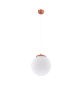 Ugo 30cm Globe Pendant Ceiling Light Red Ochre 1x E27-1