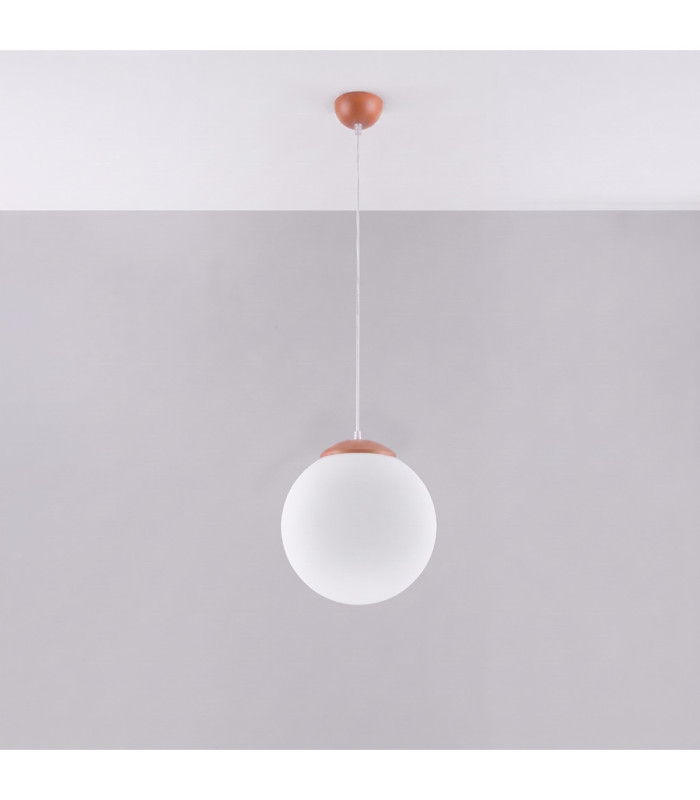 Ugo 30cm Globe Pendant Ceiling Light Red Ochre 1x E27-3