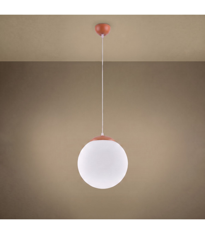 Ugo 30cm Globe Pendant Ceiling Light Red Ochre 1x E27-4