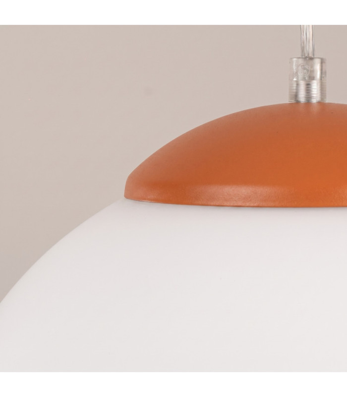 Ugo 30cm Globe Pendant Ceiling Light Red Ochre 1x E27-7