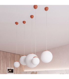 Ugo 40cm Globe Pendant Ceiling Light Red Ochre 1x E27-2