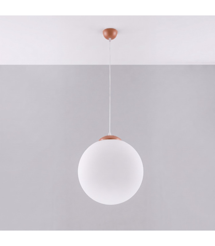 Ugo 40cm Globe Pendant Ceiling Light Red Ochre 1x E27-3