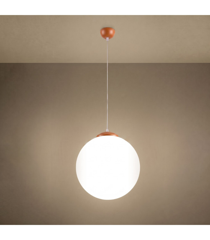 Ugo 40cm Globe Pendant Ceiling Light Red Ochre 1x E27-4