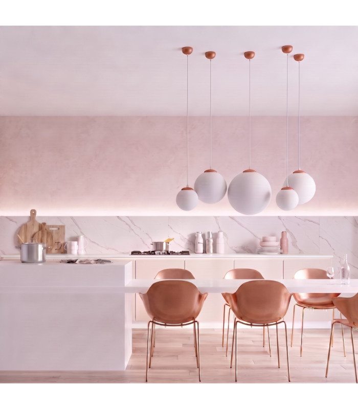 Ugo 40cm Globe Pendant Ceiling Light Red Ochre 1x E27-13