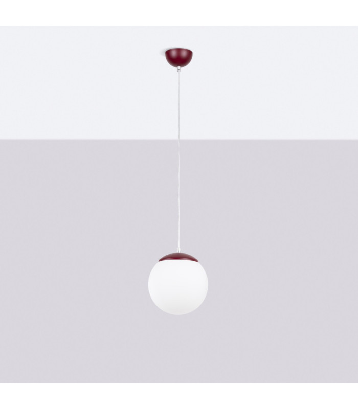 Ugo 20cm Slim Pendant Ceiling Light Burgundy 1x E27-3