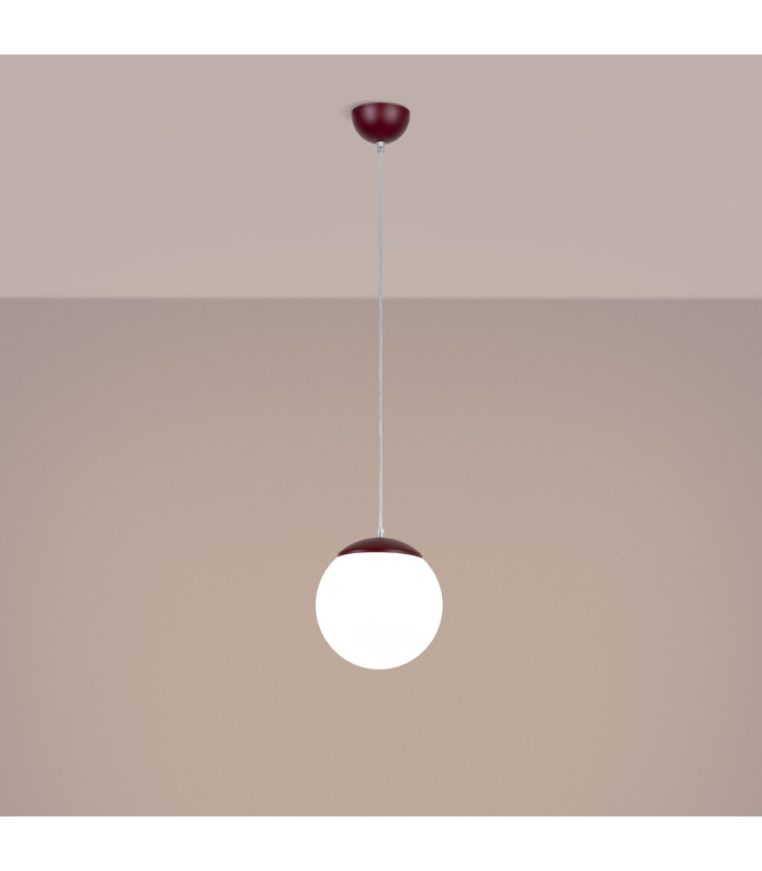 Ugo 20cm Slim Pendant Ceiling Light Burgundy 1x E27-4