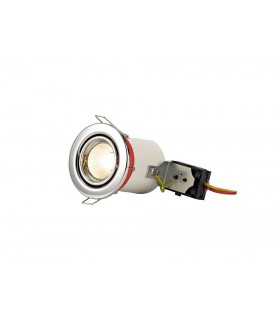 Adjustable Fire Rated Recessed Downlight, Polished Chrome, GU10, IP20 - 1