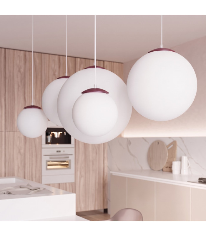 Ugo 20cm Slim Pendant Ceiling Light Burgundy 1x E27-14