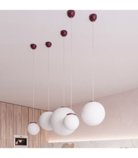 Ugo 30cm Globe Pendant Ceiling Light Burgundy 1x E27-2