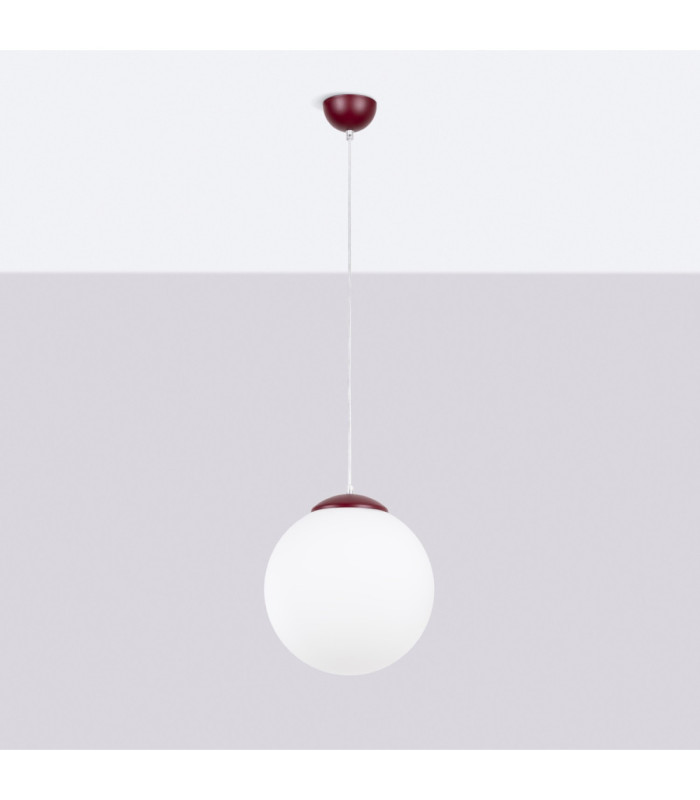 Ugo 30cm Globe Pendant Ceiling Light Burgundy 1x E27-3