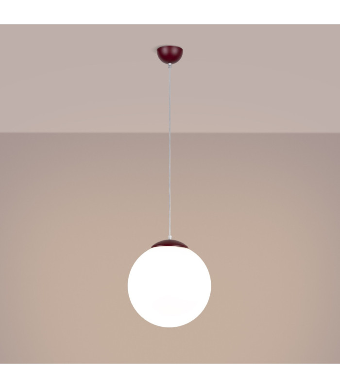Ugo 30cm Globe Pendant Ceiling Light Burgundy 1x E27-4