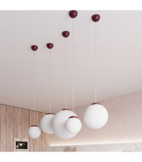 Ugo 40cm Globe Pendant Ceiling Light Burgundy 1x E27-2