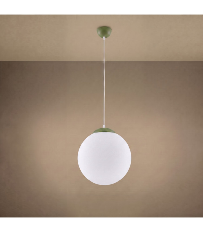 Ugo 20cm Slim Pendant Ceiling Light Olive Green 1x E27-4
