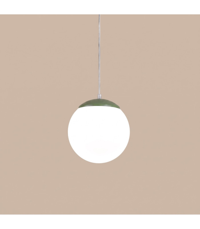 Ugo 20cm Slim Pendant Ceiling Light Olive Green 1x E27-5