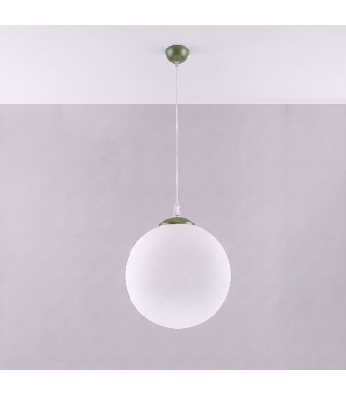 Ugo 30cm Globe Pendant Ceiling Light Olive Green 1x E27-3