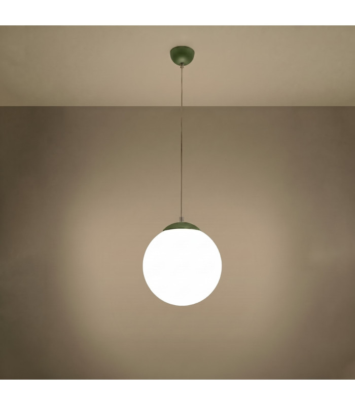 Ugo 30cm Globe Pendant Ceiling Light Olive Green 1x E27-4