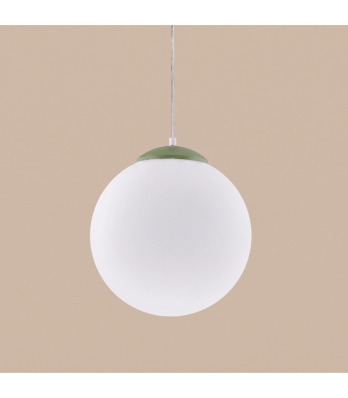 Ugo 30cm Globe Pendant Ceiling Light Olive Green 1x E27-6