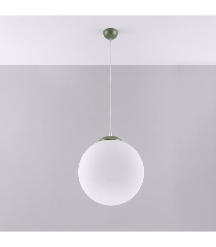 Ugo 40cm Globe Pendant Ceiling Light Olive Green 1x E27-3