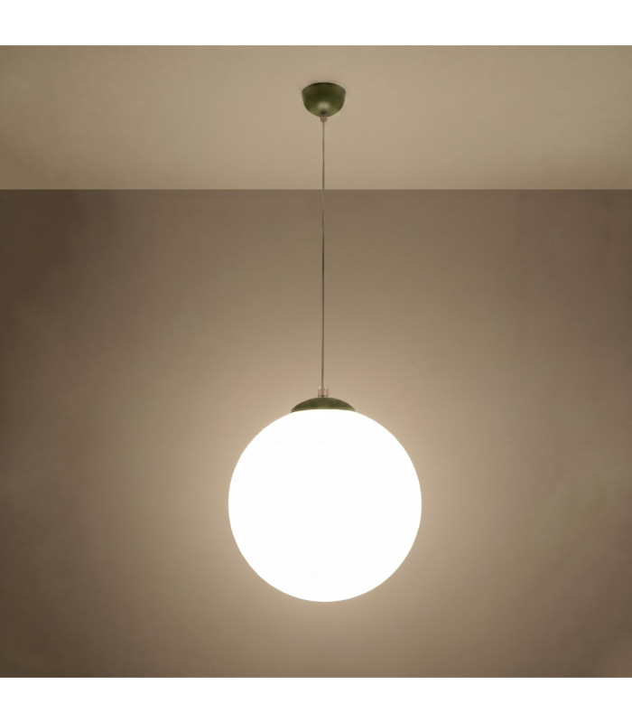 Ugo 40cm Globe Pendant Ceiling Light Olive Green 1x E27-4