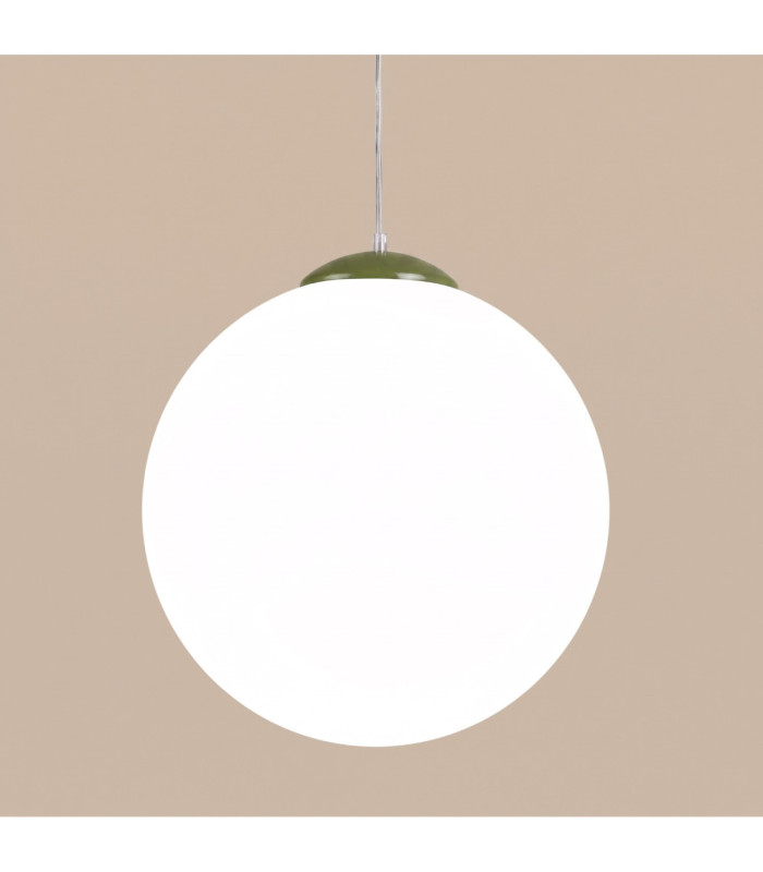 Ugo 40cm Globe Pendant Ceiling Light Olive Green 1x E27-6