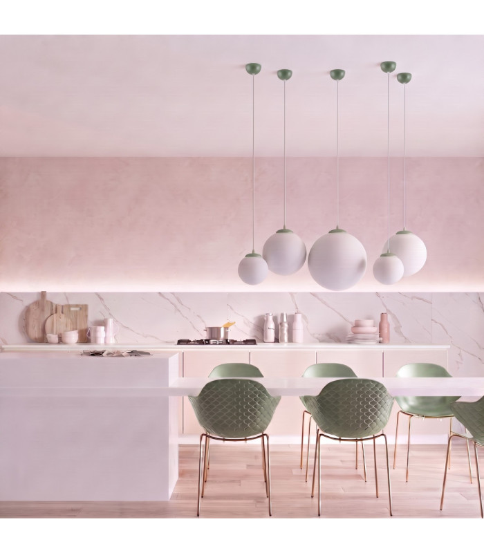 Ugo 40cm Globe Pendant Ceiling Light Olive Green 1x E27-13