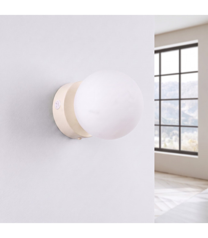 Yoli Globe Wall Lights Beige 1x G9 On/Off Switch-3
