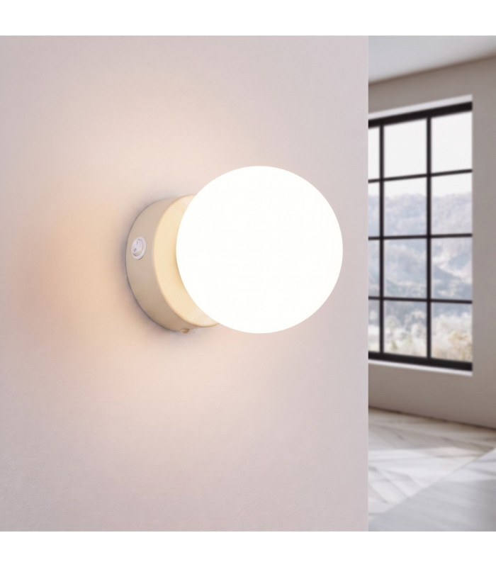 Yoli Globe Wall Lights Beige 1x G9 On/Off Switch-4