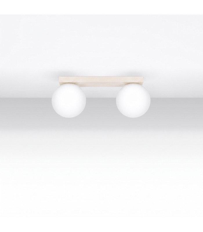 Yoli Twin Globe Ceiling Light Beige 2x G9-3