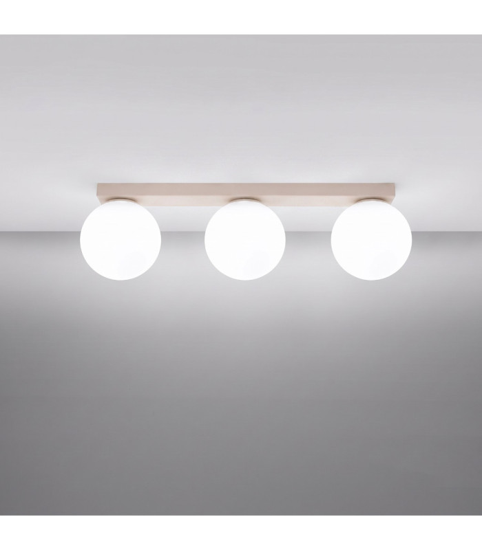 Yoli Tripple Globe Ceiling Light Beige 3x G9-4