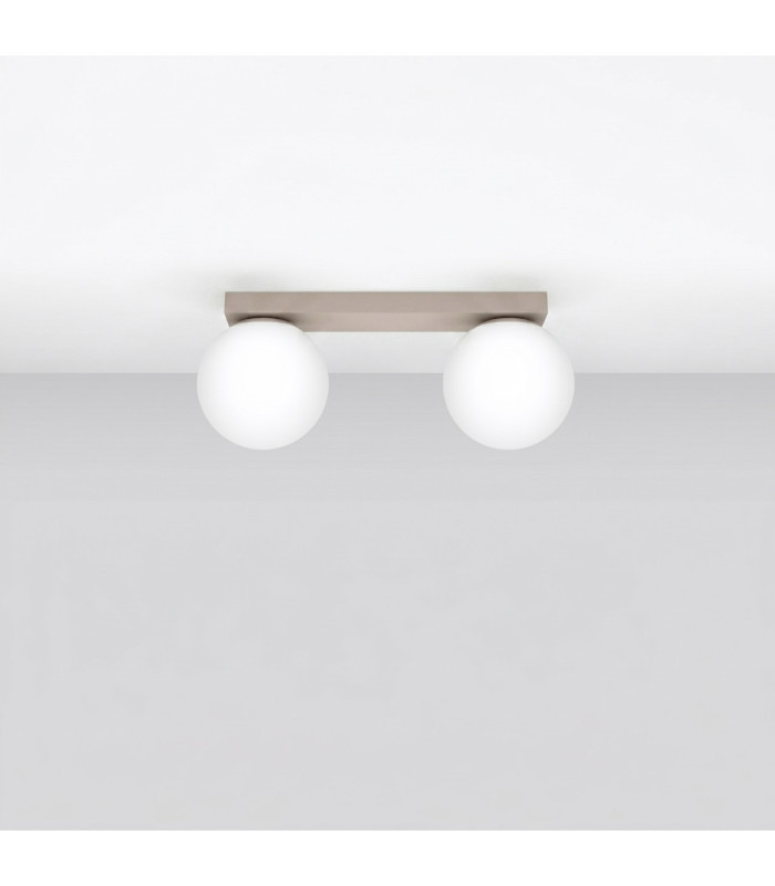 Yoli Twin Globe Ceiling Light Taupe 2x G9-3