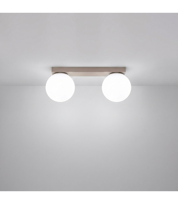 Yoli Twin Globe Ceiling Light Taupe 2x G9-4
