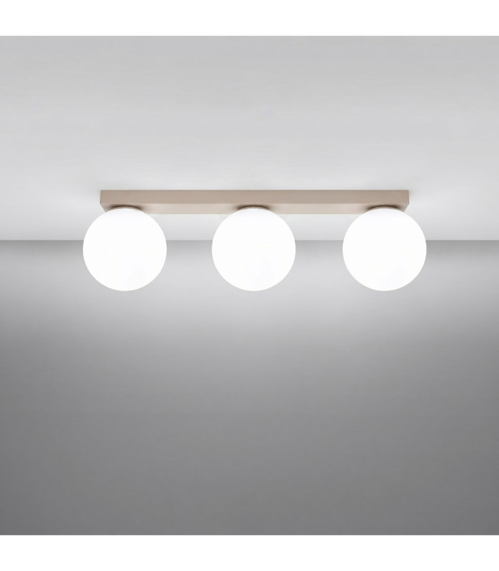 Yoli Tripple Globe Ceiling Light Taupe 3x G9-4