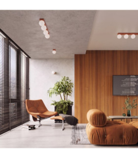 Yoli Single Globe Ceiling Light Red Ochre 1x G9-2