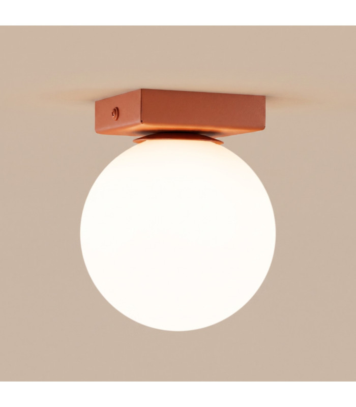 Yoli Single Globe Ceiling Light Red Ochre 1x G9-6