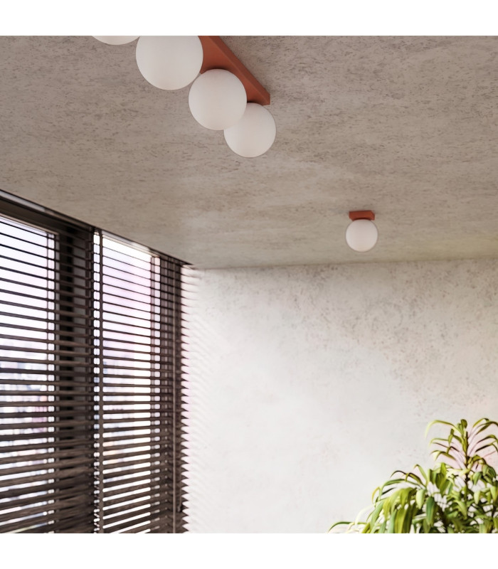 Yoli Single Globe Ceiling Light Red Ochre 1x G9-12