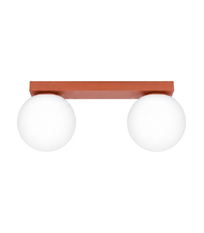 Yoli Twin Globe Ceiling Light Red Ochre 2x G9-1