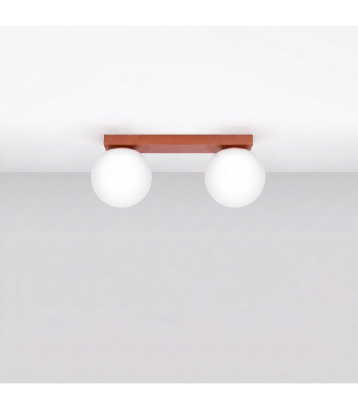 Yoli Twin Globe Ceiling Light Red Ochre 2x G9-3