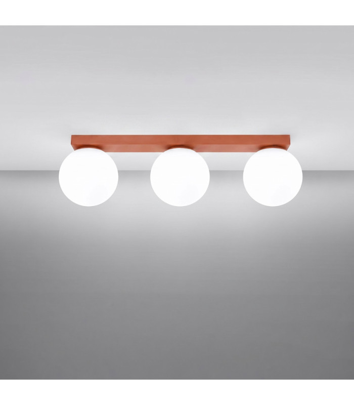 Yoli Tripple Globe Ceiling Light Red Ochre 3x G9-4