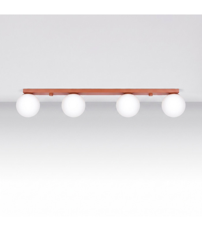 Yoli Quad Ceiling Spotlight Bar Red Ochre 4x G9-3