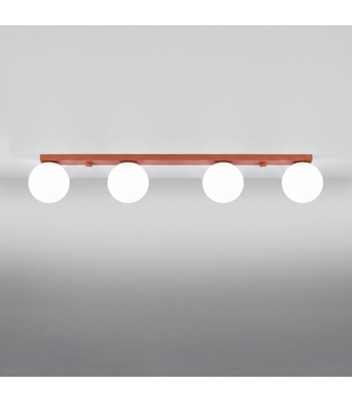 Yoli Quad Ceiling Spotlight Bar Red Ochre 4x G9-4