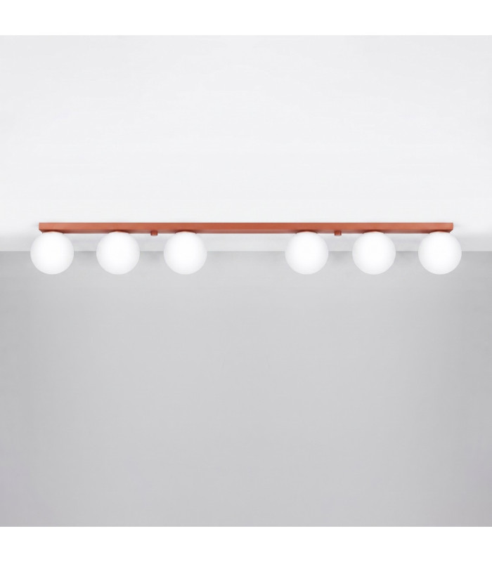 Yoli Ceiling Spotlight Bar Red Ochre 6x G9-3