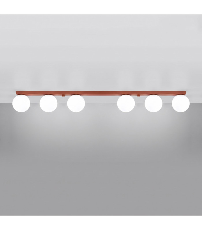Yoli Ceiling Spotlight Bar Red Ochre 6x G9-4
