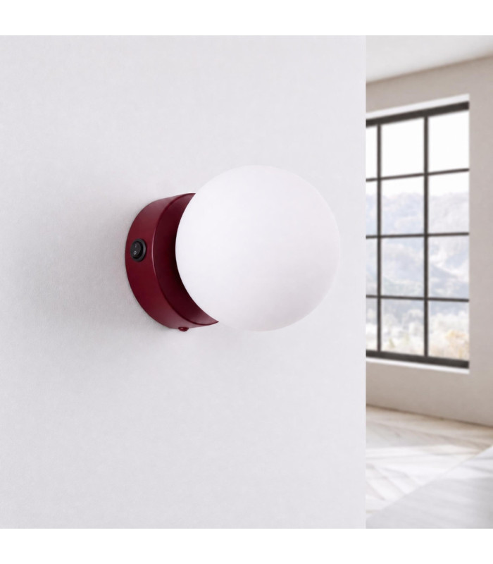 Yoli Globe Wall Lights Burgundy 1x G9 On/Off Switch-3